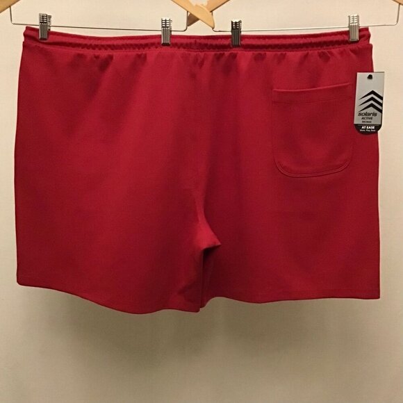 Solaris 4XB NWT Active Comfy Red Men’s Shorts 7.5” Inseam Elastic Waist Stretchy - Picture 3 of 8